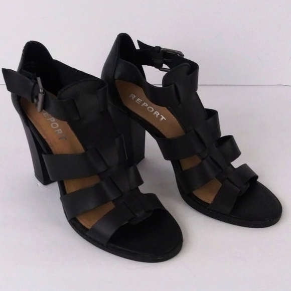 Report Rebecka black chunky heels women's size 8.5 - Picture 2 of 8